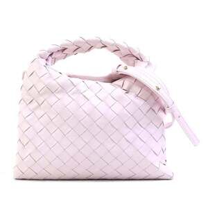 BOTTEGA VENETA Pink Leather Intrecciato Shoulder Bag